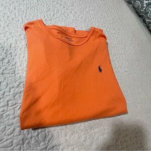 Polo Ralph Lauren Orange‎ short sleeve t-shirt with navy logo size large